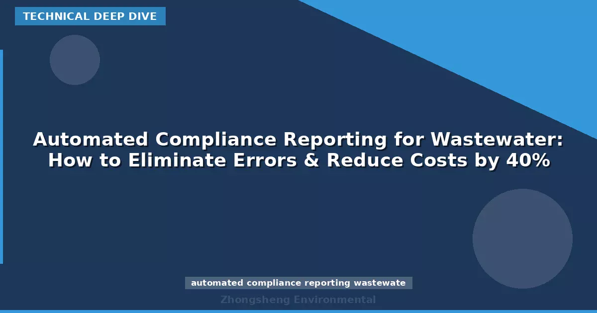 Automated Compliance Reporting for Wastewater: How to Eliminate Errors & Reduce Costs by 40%