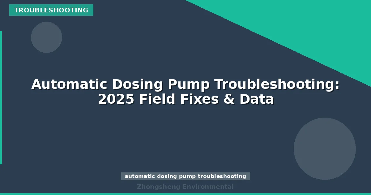 Automatic Dosing Pump Troubleshooting: 2025 Field Fixes & Data