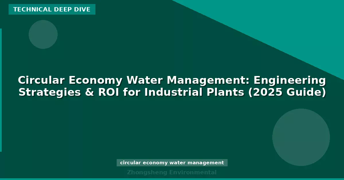 Circular Economy Water Management: Engineering Strategies & ROI for Industrial Plants (2025 Guide)