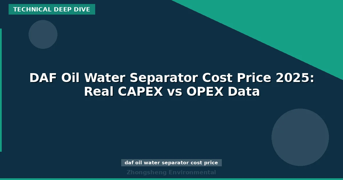 DAF Oil Water Separator Cost Price 2025: Real CAPEX vs OPEX Data