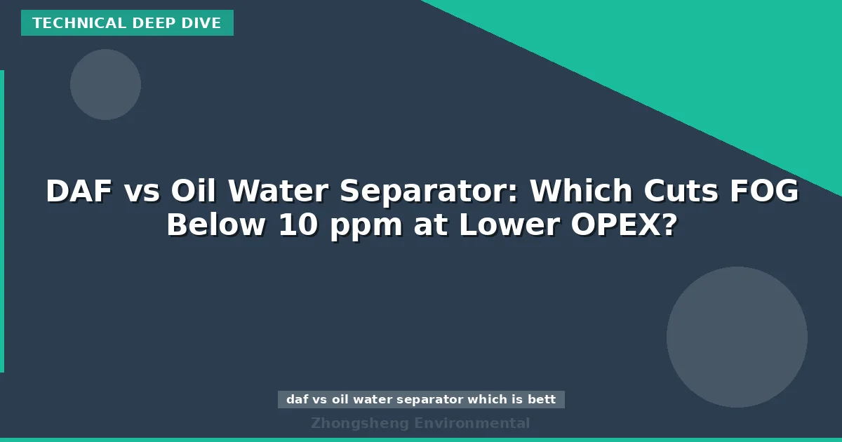 DAF vs Oil Water Separator: Which Cuts FOG Below 10 ppm at Lower OPEX?