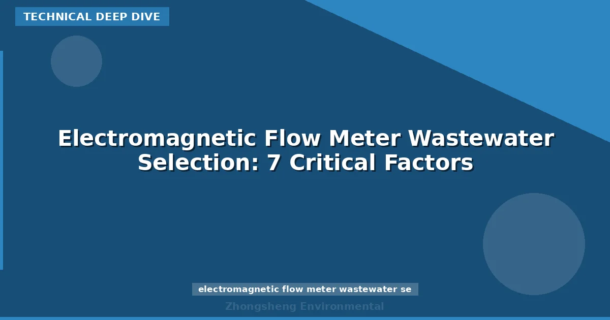 Electromagnetic Flow Meter Wastewater Selection: 7 Critical Factors