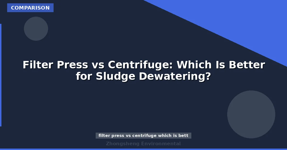 Filter Press vs Centrifuge: Which Is Better for Sludge Dewatering?