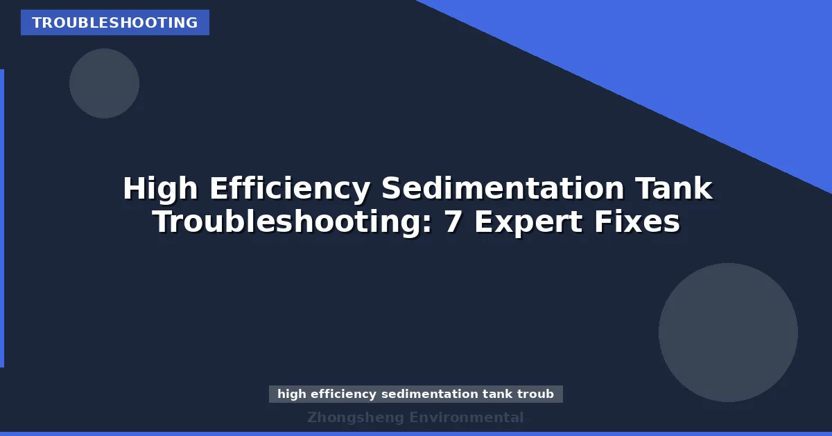 High Efficiency Sedimentation Tank Troubleshooting: 7 Expert Fixes