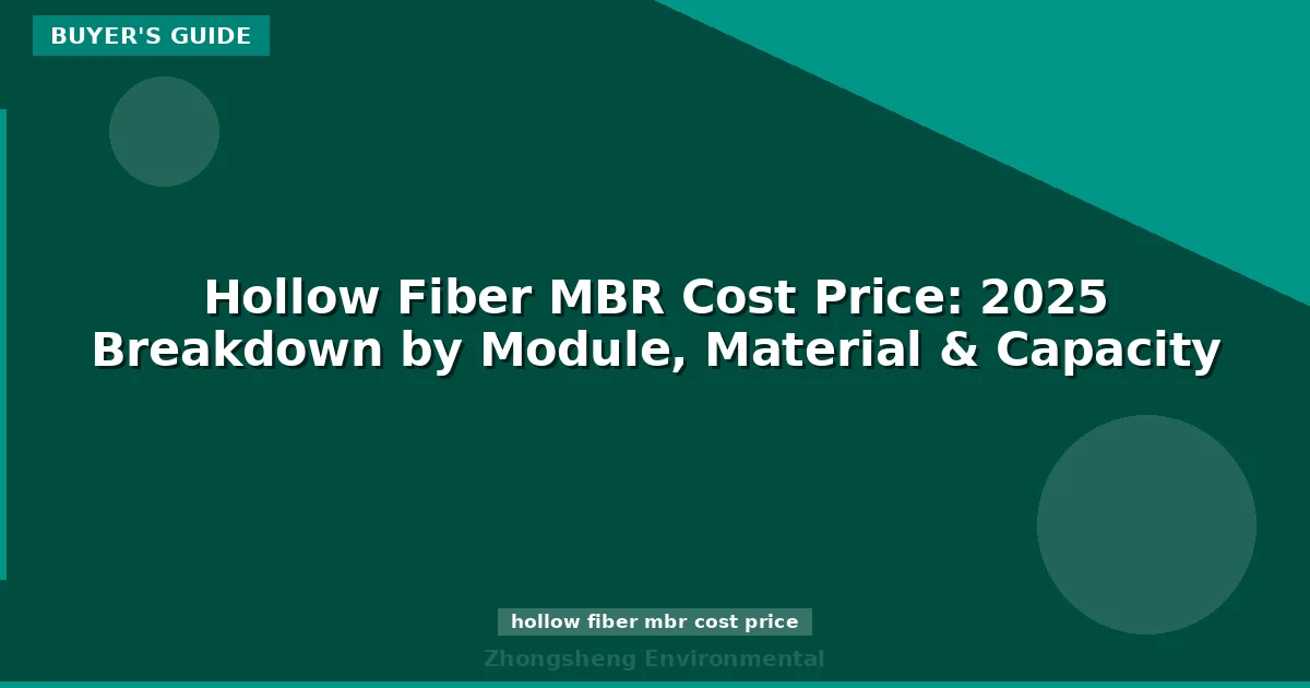 Hollow Fiber MBR Cost Price: 2025 Breakdown by Module, Material & Capacity