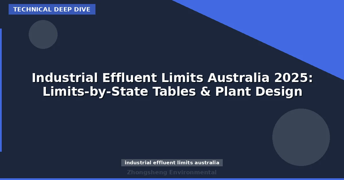 Industrial Effluent Limits Australia 2025: Limits-by-State Tables & Plant Design