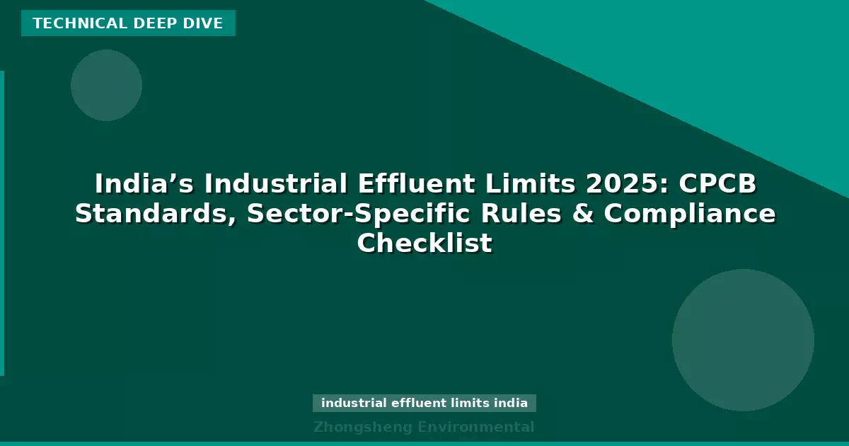 India’s Industrial Effluent Limits 2025: CPCB Standards, Sector-Specific Rules & Compliance Checklist