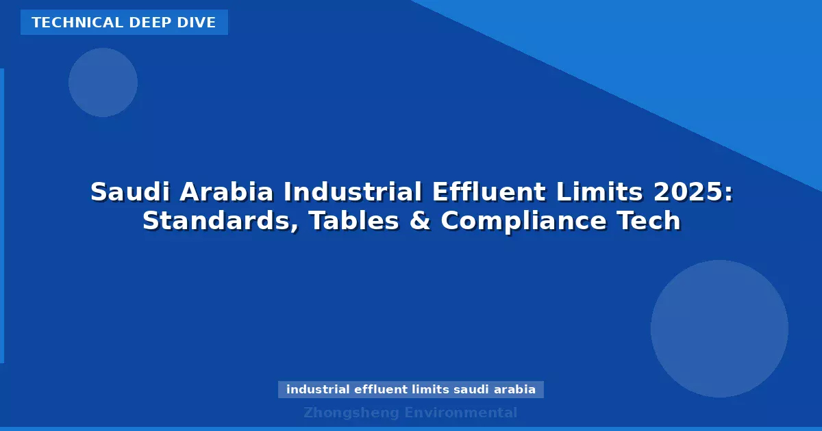Saudi Arabia Industrial Effluent Limits 2025: Standards, Tables & Compliance Tech
