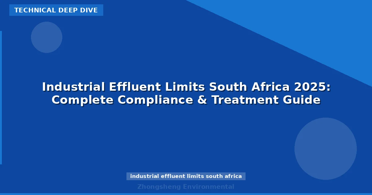Industrial Effluent Limits South Africa 2025: Complete Compliance & Treatment Guide