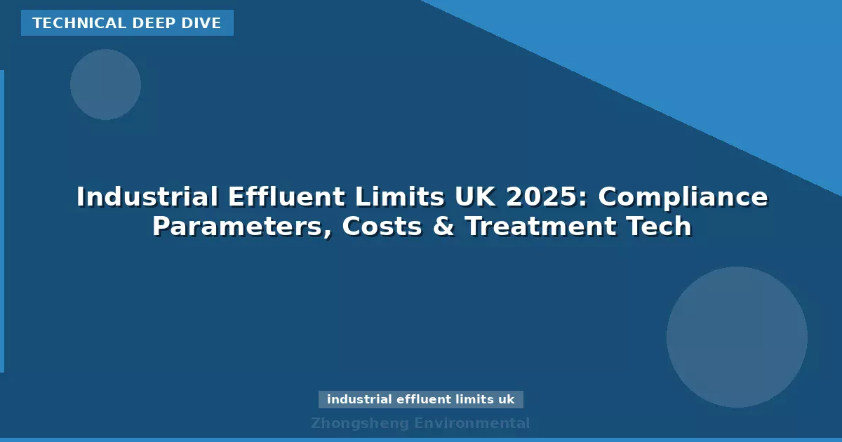 Industrial Effluent Limits UK 2025: Compliance Parameters, Costs & Treatment Tech