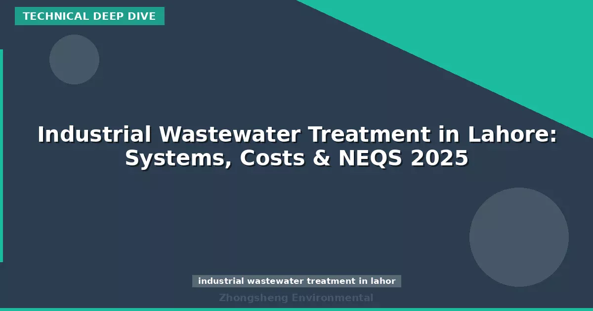 Industrial Wastewater Treatment in Lahore: Systems, Costs & NEQS 2025