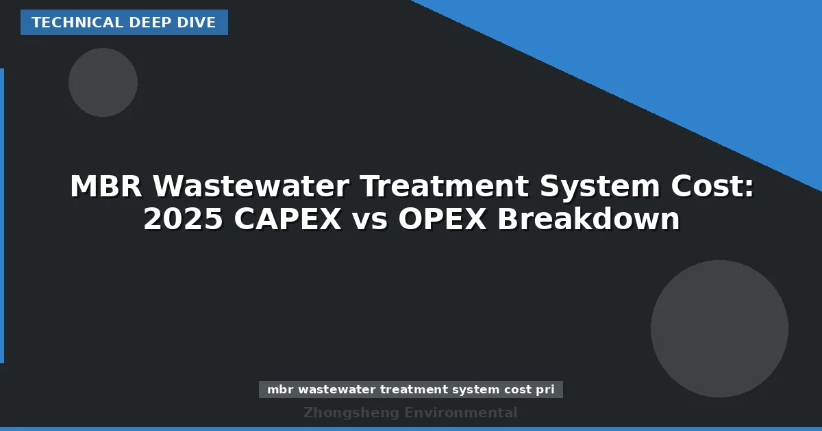 MBR Wastewater Treatment System Cost: 2025 CAPEX vs OPEX Breakdown