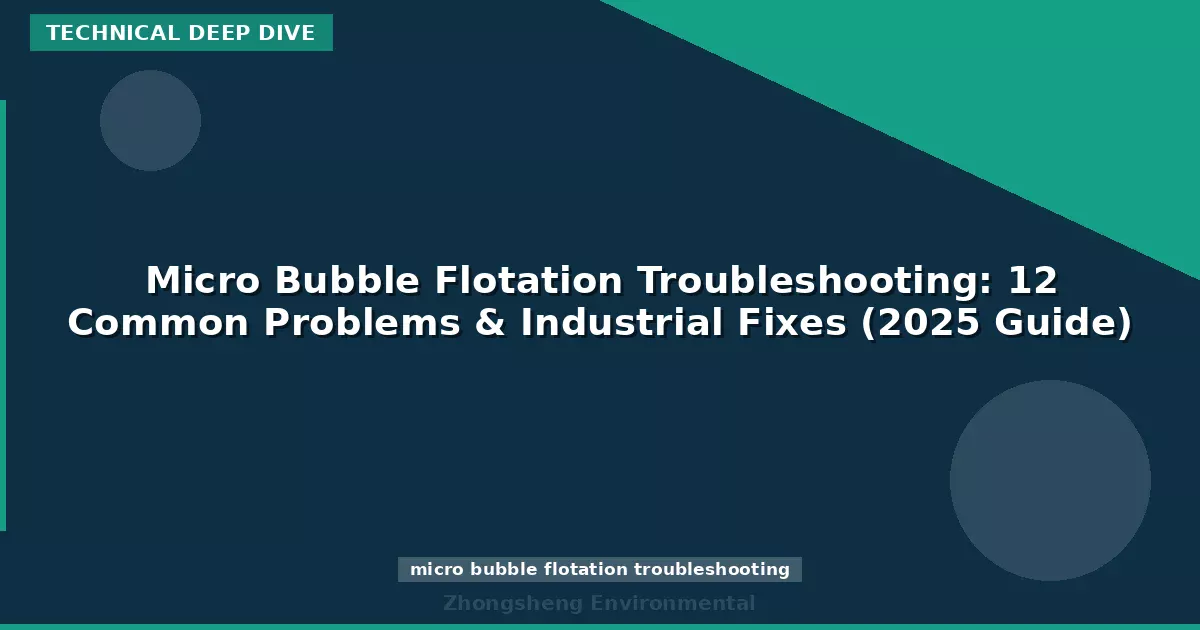 Micro Bubble Flotation Troubleshooting: 12 Common Problems & Industrial Fixes (2025 Guide)