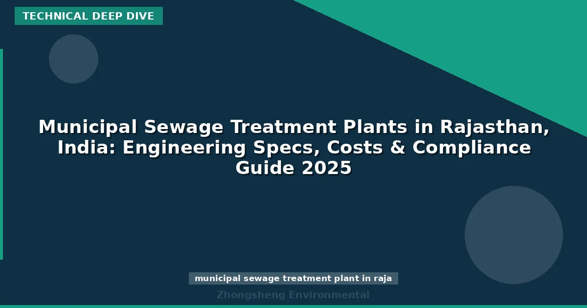 Municipal Sewage Treatment Plants in Rajasthan, India: Engineering Specs, Costs & Compliance Guide 2025