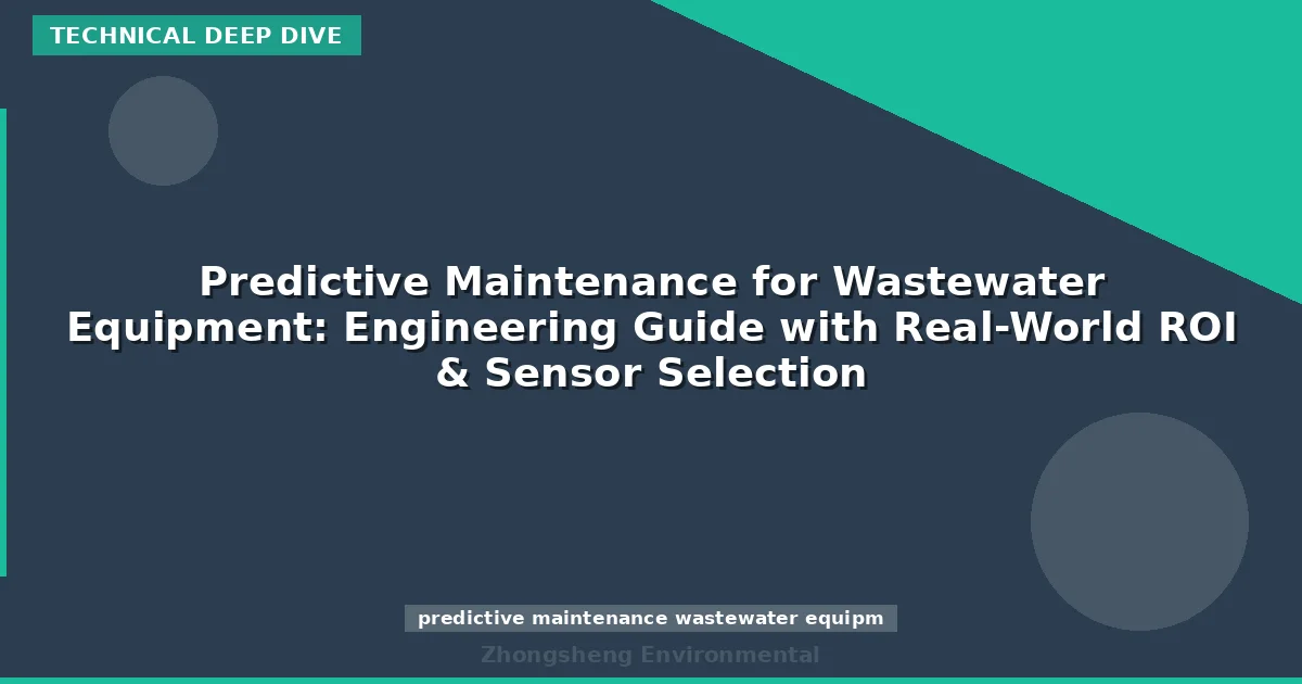 Predictive Maintenance for Wastewater Equipment: Engineering Guide with Real-World ROI & Sensor Selection