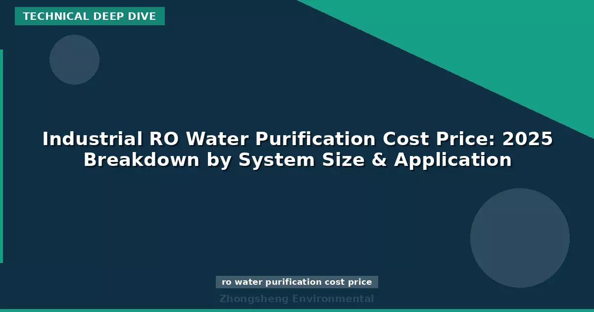 Industrial RO Water Purification Cost Price: 2025 Breakdown by System Size & Application