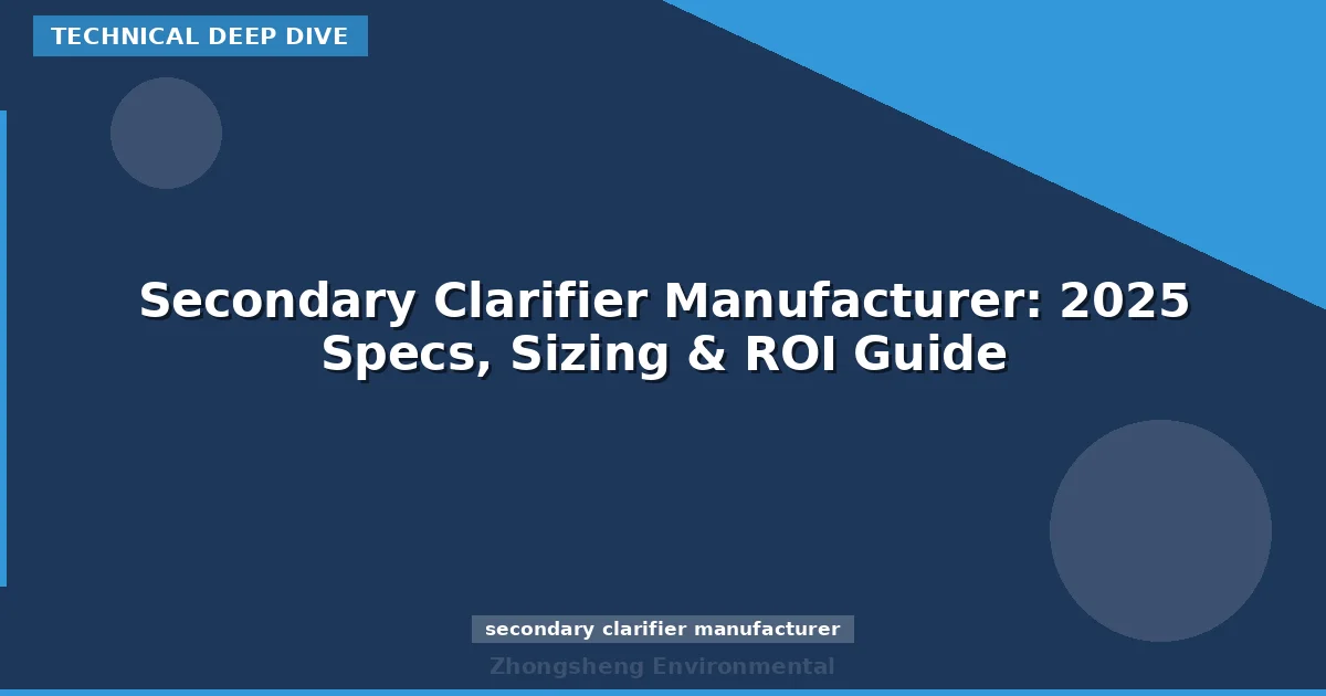 Secondary Clarifier Manufacturer: 2025 Specs, Sizing & ROI Guide