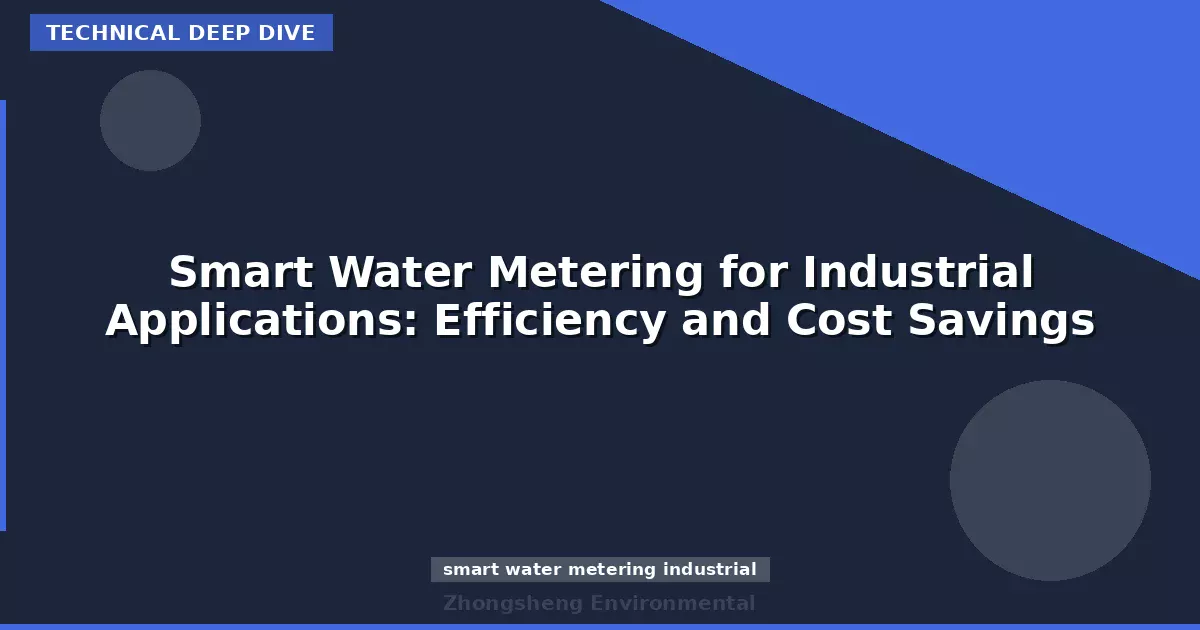 Smart Water Metering for Industrial Applications: Efficiency and Cost Savings