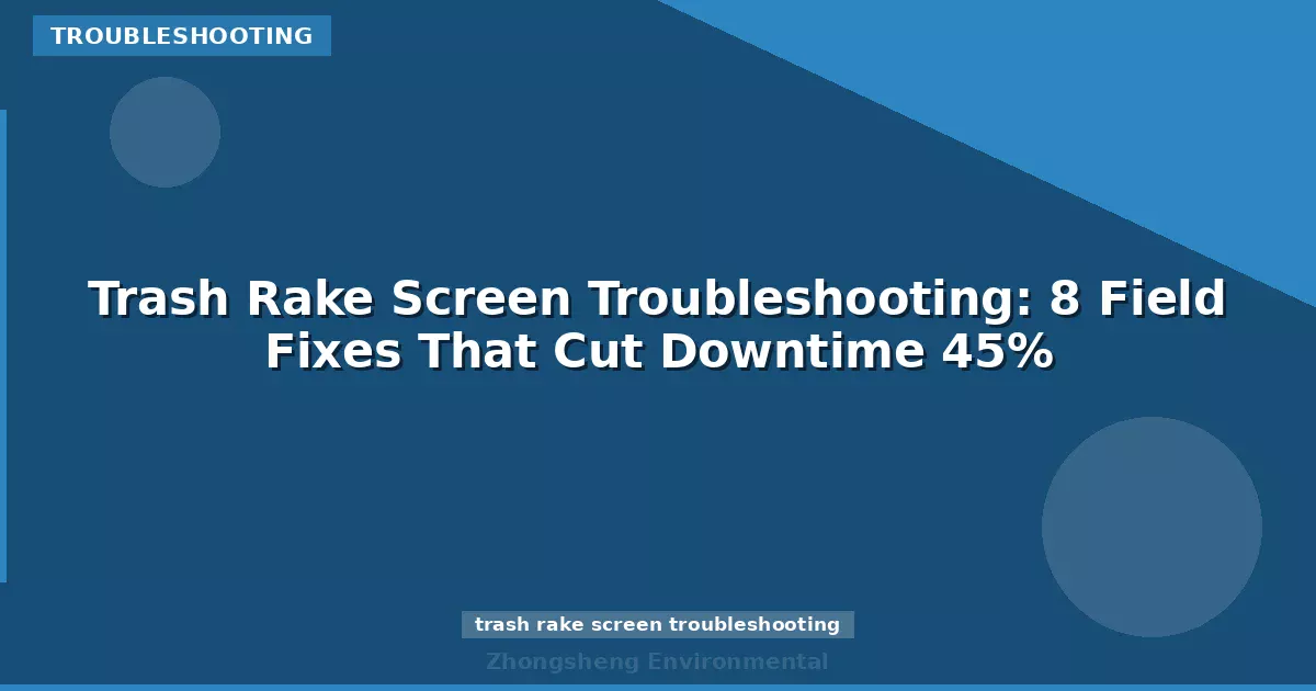 Trash Rake Screen Troubleshooting: 8 Field Fixes That Cut Downtime 45%
