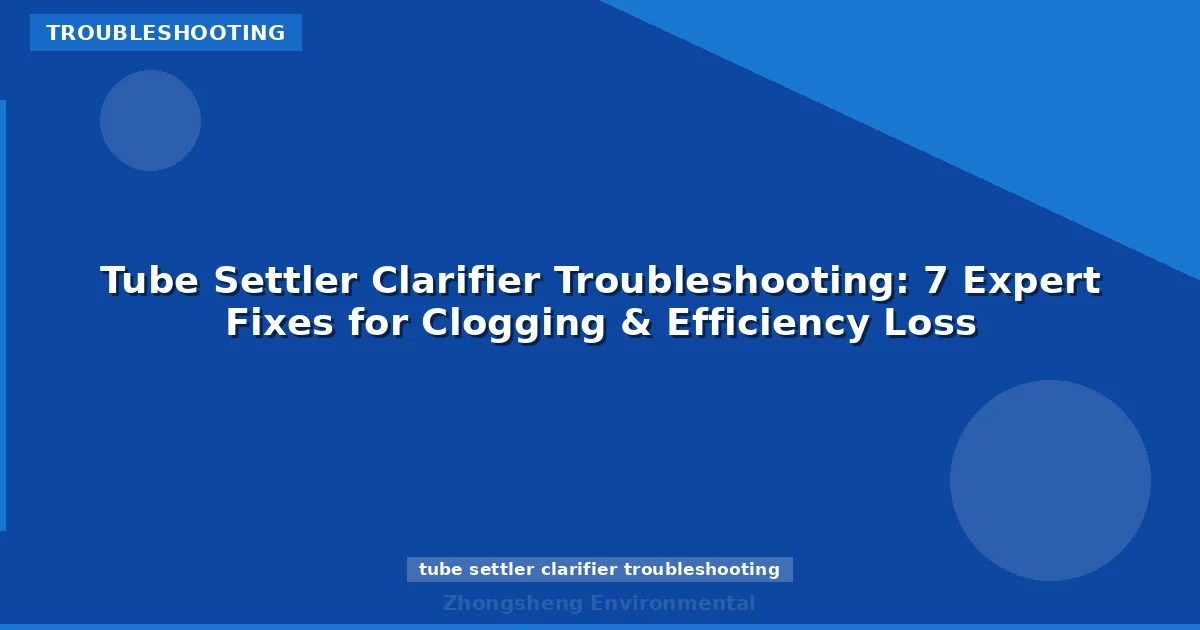Tube Settler Clarifier Troubleshooting: 7 Expert Fixes for Clogging & Efficiency Loss