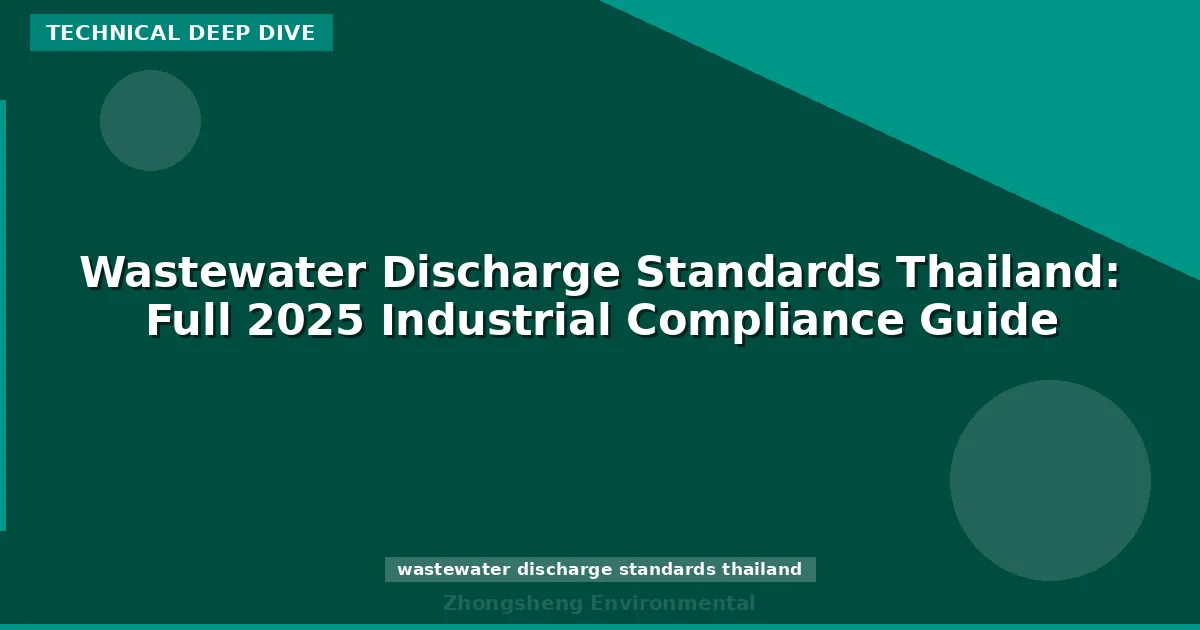 Wastewater Discharge Standards Thailand: Full 2025 Industrial Compliance Guide