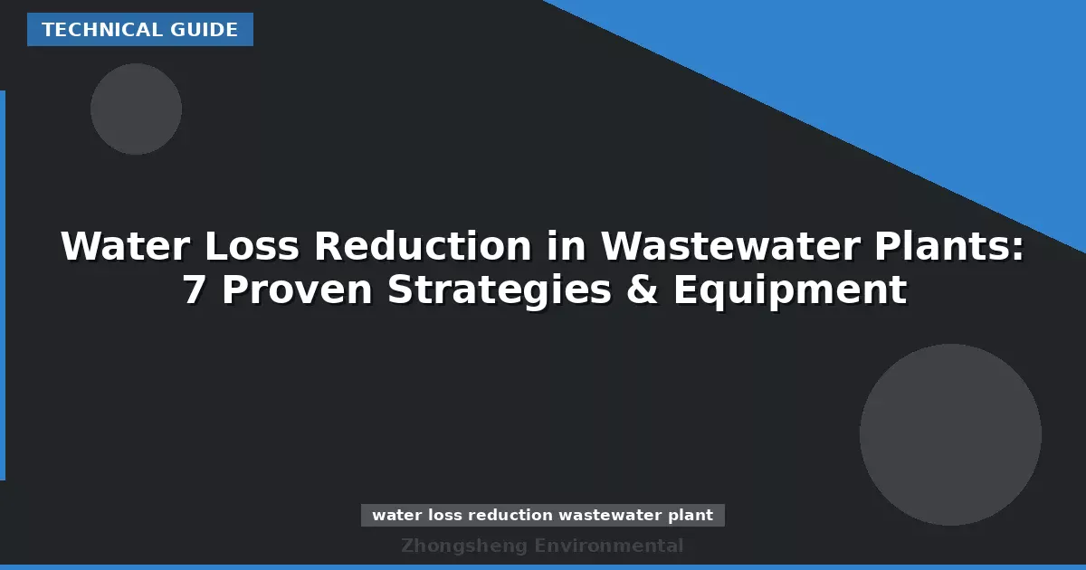 Water Loss Reduction in Wastewater Plants: 7 Proven Strategies & Equipment