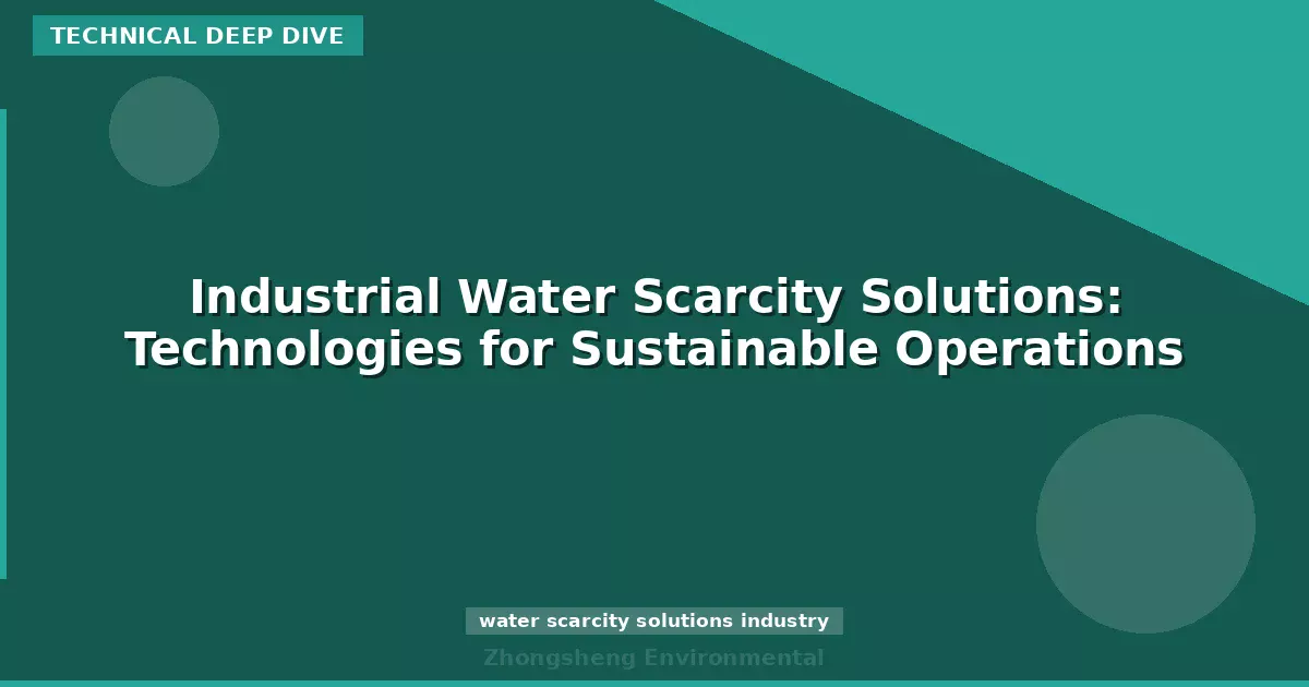 Industrial Water Scarcity Solutions: Technologies for Sustainable Operations
