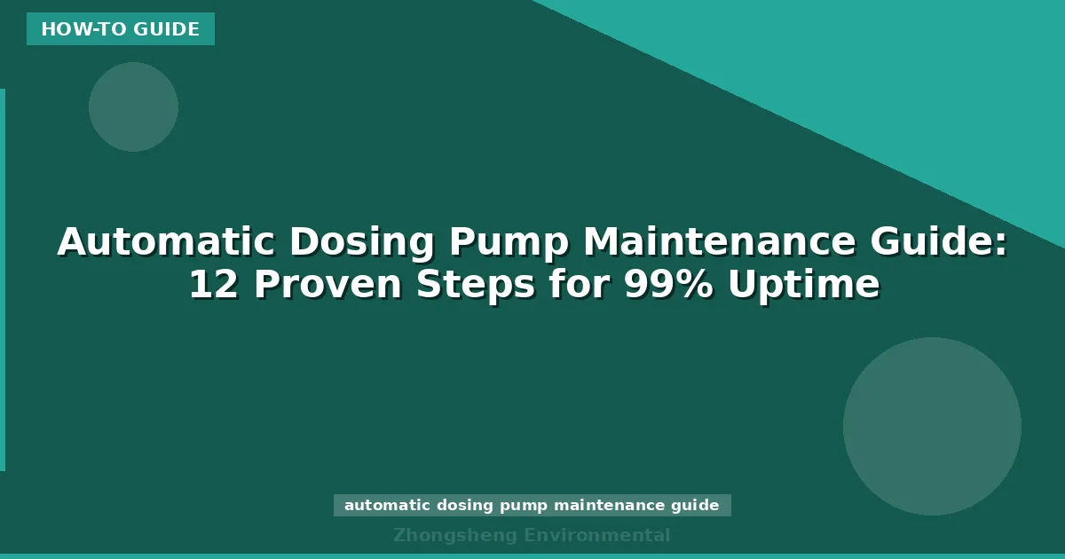 Automatic Dosing Pump Maintenance Guide: 12 Proven Steps for 99% Uptime