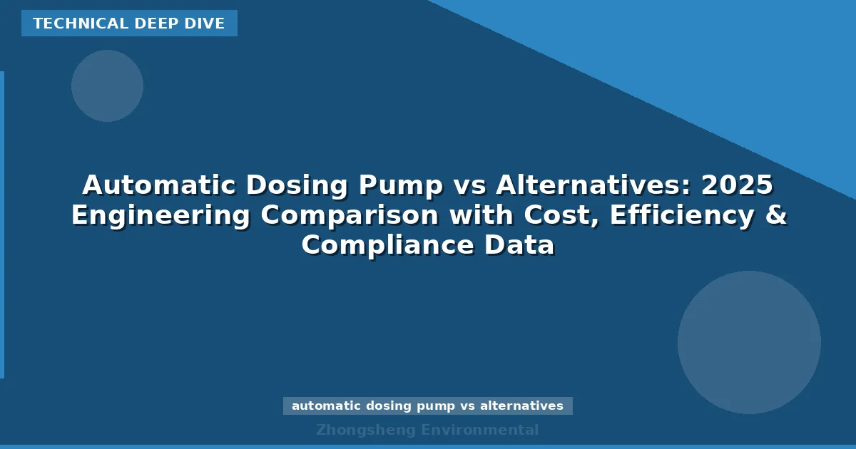Automatic Dosing Pump vs Alternatives: 2025 Engineering Comparison with Cost, Efficiency & Compliance Data