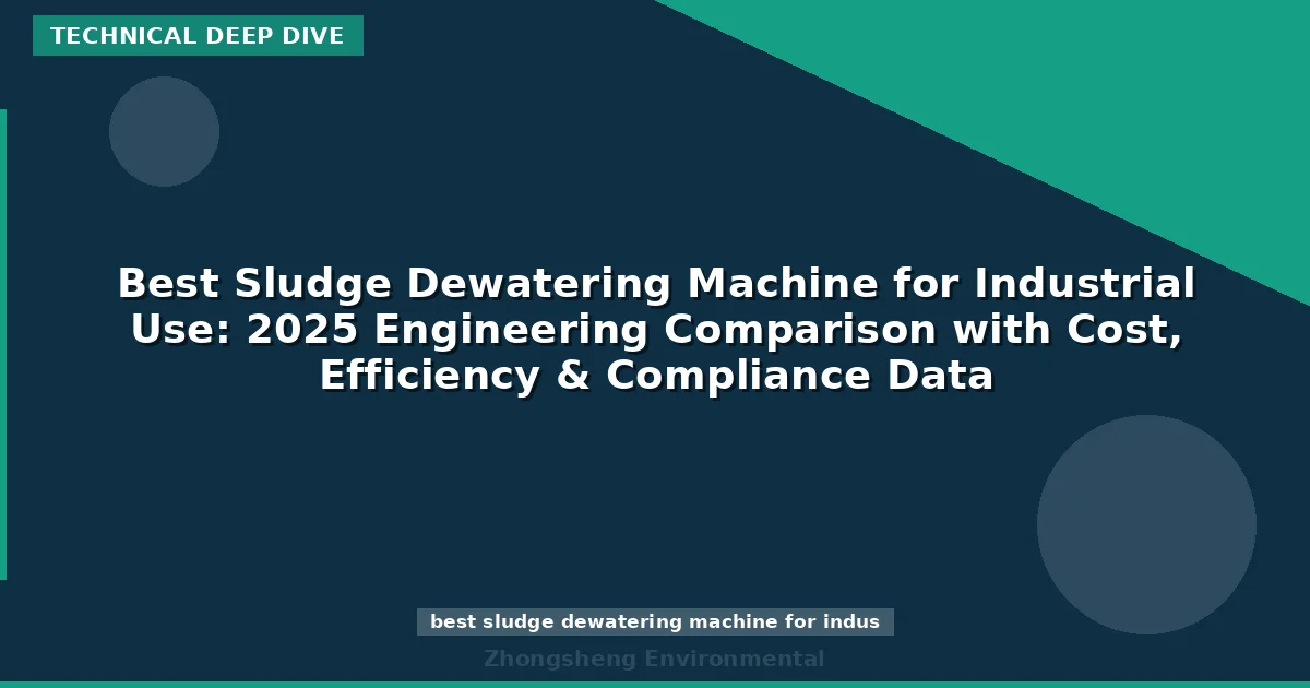 Best Sludge Dewatering Machine for Industrial Use: 2025 Engineering Comparison with Cost, Efficiency & Compliance Data
