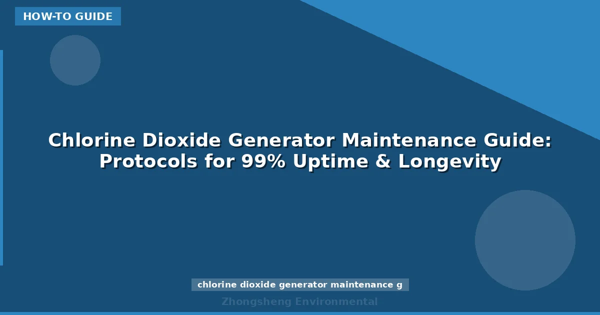 Chlorine Dioxide Generator Maintenance Guide: Protocols for 99% Uptime & Longevity