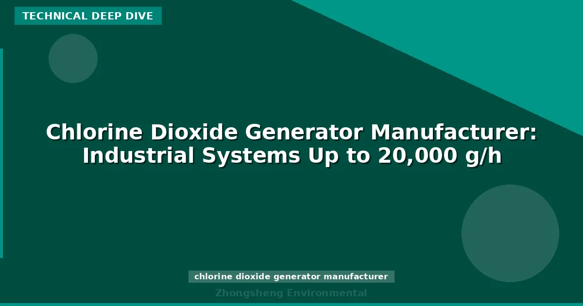 Chlorine Dioxide Generator Manufacturer: Industrial Systems Up to 20,000 g/h