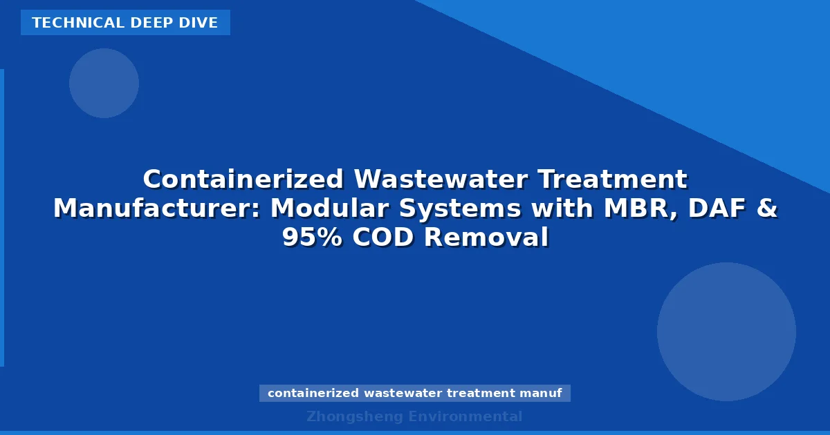 Containerized Wastewater Treatment Manufacturer: Modular Systems with MBR, DAF & 95% COD Removal