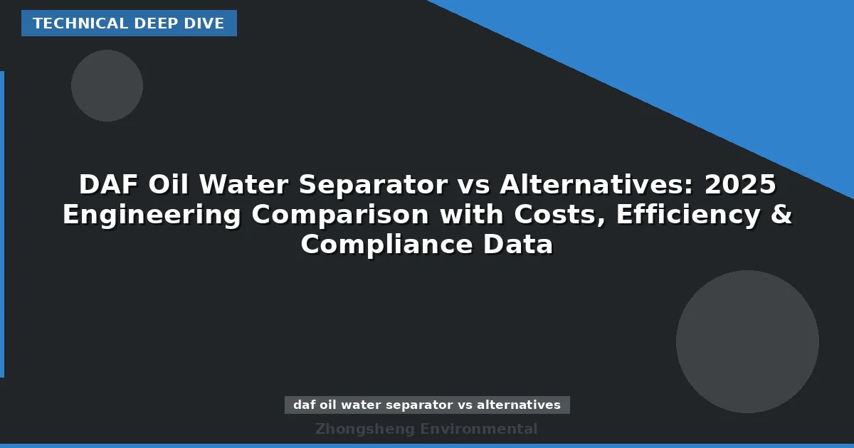 DAF Oil Water Separator vs Alternatives: 2025 Engineering Comparison with Costs, Efficiency & Compliance Data