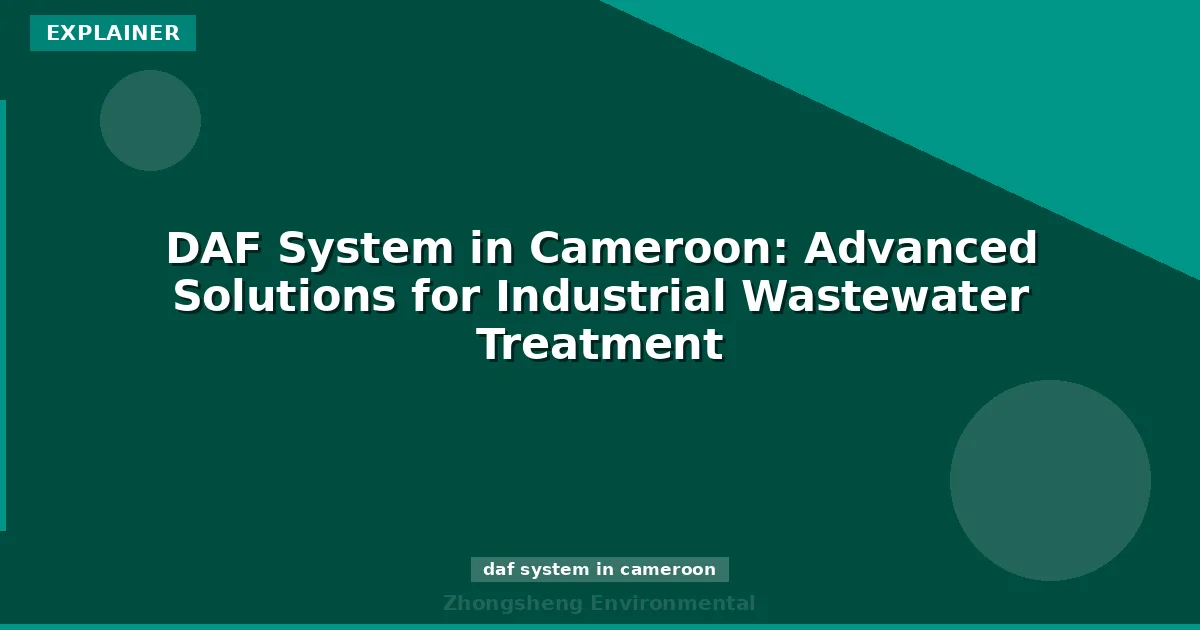 DAF System in Cameroon: Advanced Solutions for Industrial Wastewater Treatment