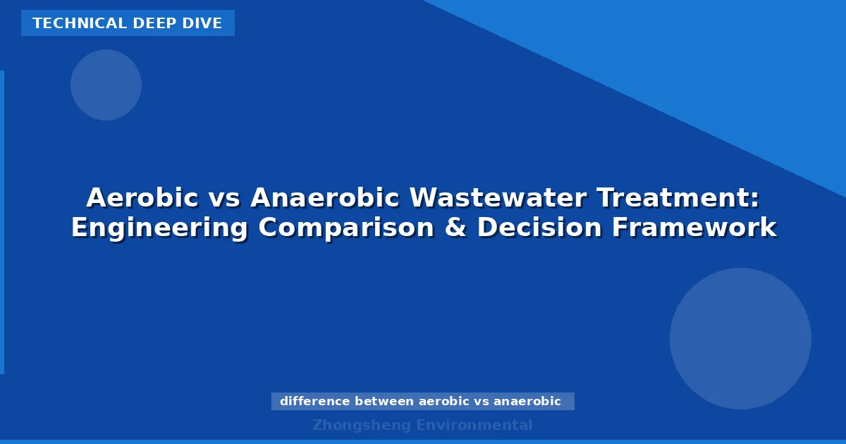 Aerobic vs Anaerobic Wastewater Treatment: Engineering Comparison & Decision Framework