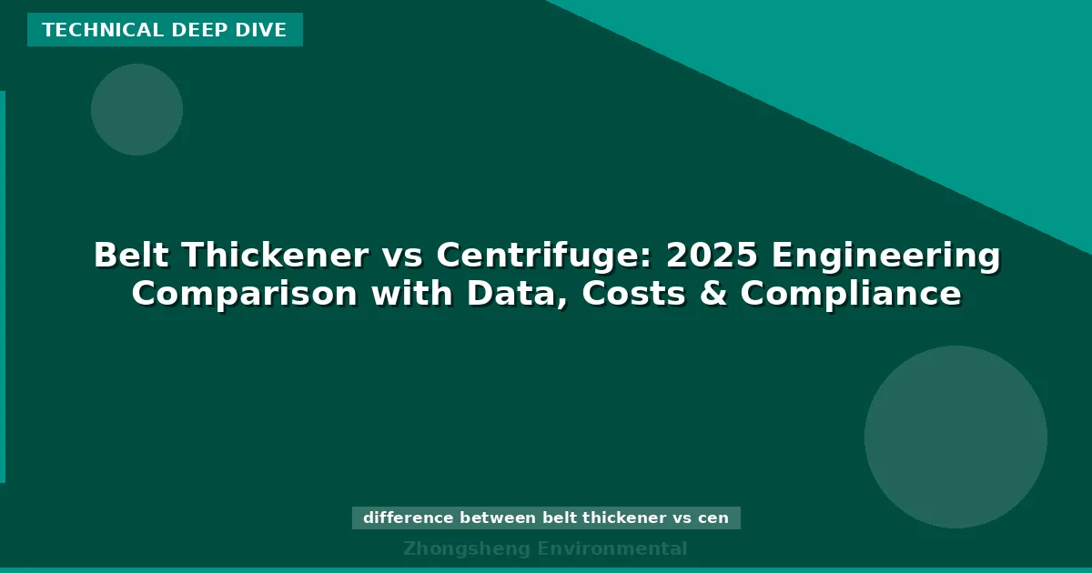 Belt Thickener vs Centrifuge: 2025 Engineering Comparison with Data, Costs & Compliance
