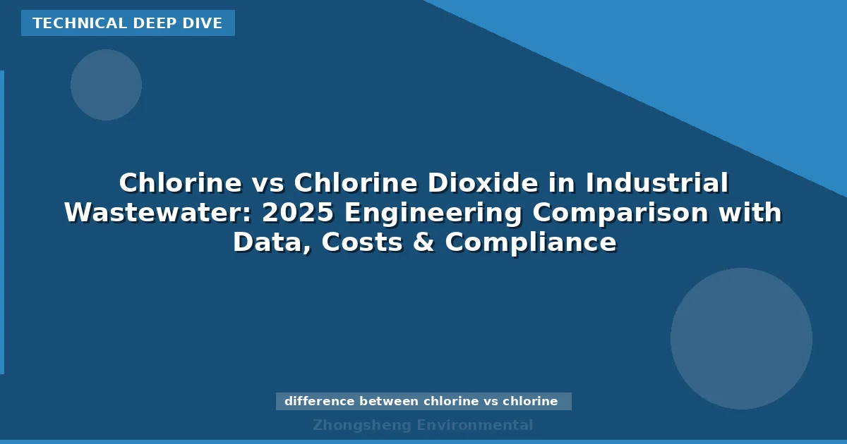 Chlorine vs Chlorine Dioxide in Industrial Wastewater: 2025 Engineering Comparison with Data, Costs & Compliance