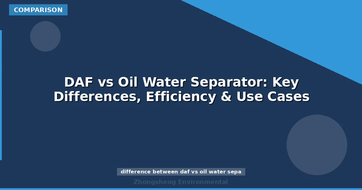 DAF vs Oil Water Separator: Key Differences, Efficiency & Use Cases