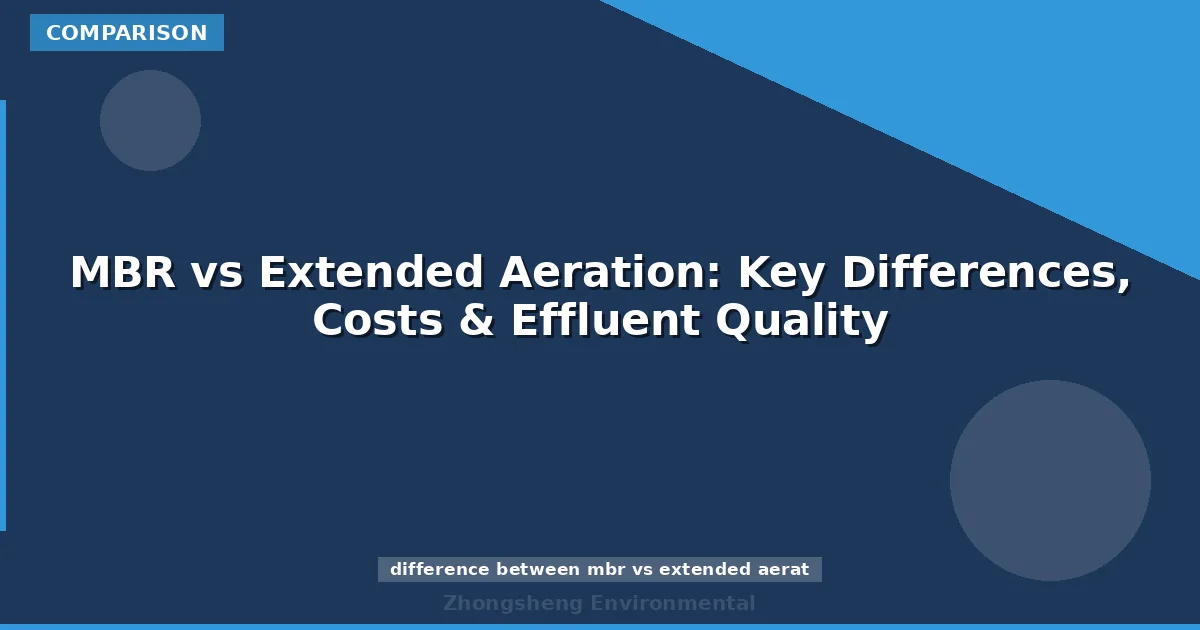 MBR vs Extended Aeration: Key Differences, Costs & Effluent Quality