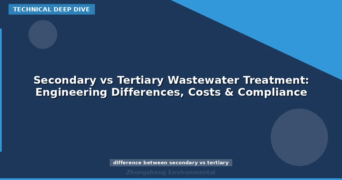 Secondary vs Tertiary Wastewater Treatment: Engineering Differences, Costs & Compliance
