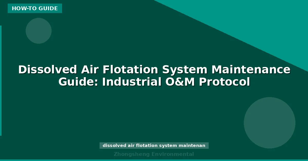 Dissolved Air Flotation System Maintenance Guide: Industrial O&M Protocol
