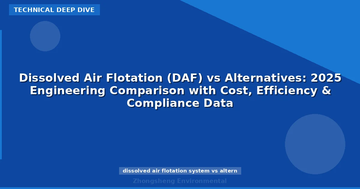 Dissolved Air Flotation (DAF) vs Alternatives: 2025 Engineering Comparison with Cost, Efficiency & Compliance Data