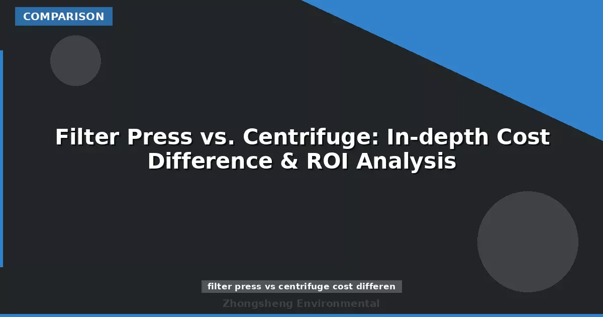 Filter Press vs. Centrifuge: In-depth Cost Difference & ROI Analysis