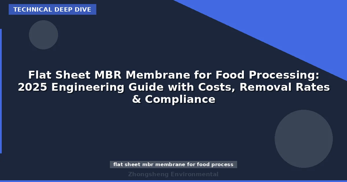 Flat Sheet MBR Membrane for Food Processing: 2025 Engineering Guide with Costs, Removal Rates & Compliance