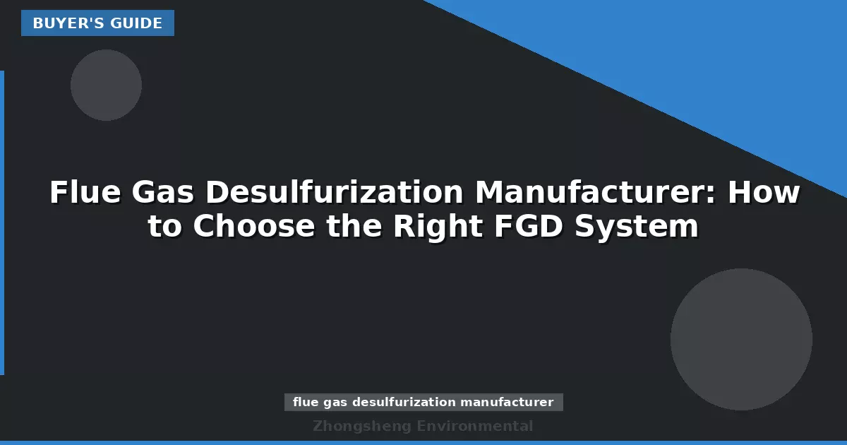 Flue Gas Desulfurization Manufacturer: How to Choose the Right FGD System