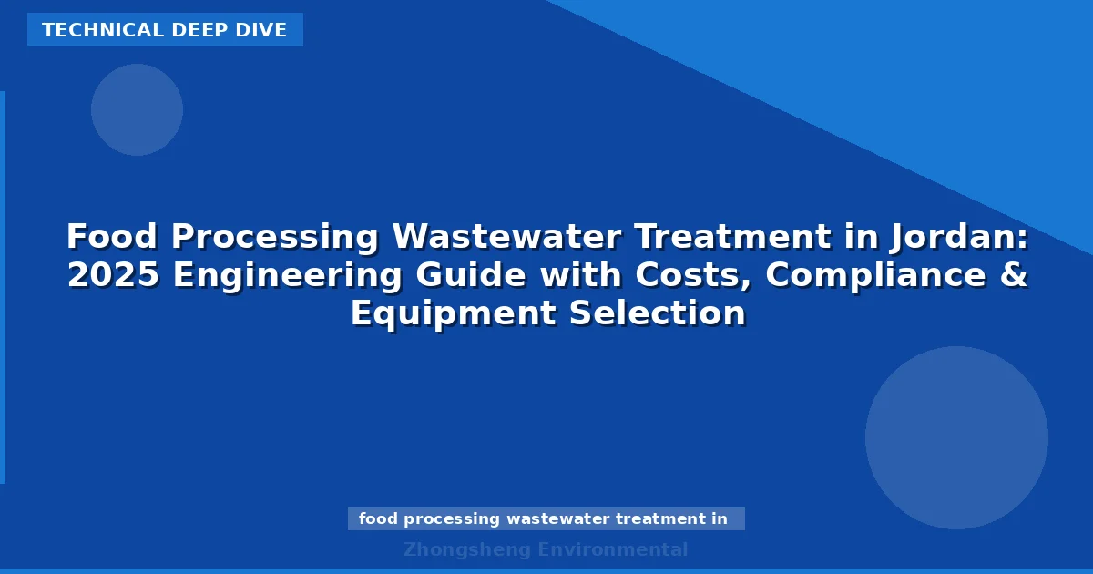 Food Processing Wastewater Treatment in Jordan: 2025 Engineering Guide with Costs, Compliance & Equipment Selection