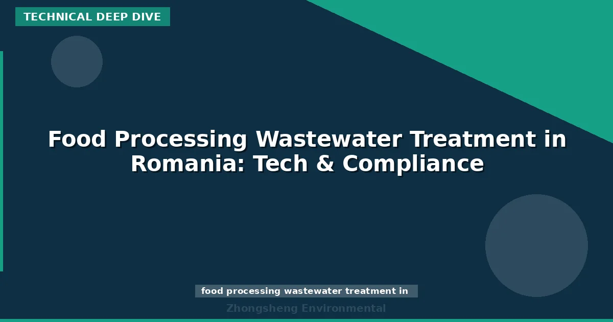 Food Processing Wastewater Treatment in Romania: Tech & Compliance
