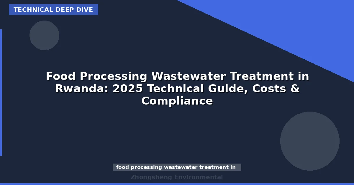 Food Processing Wastewater Treatment in Rwanda: 2025 Technical Guide, Costs & Compliance
