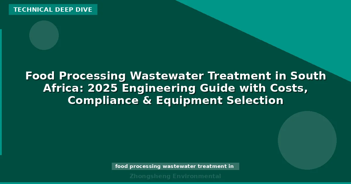 Food Processing Wastewater Treatment in South Africa: 2025 Engineering Guide with Costs, Compliance & Equipment Selection